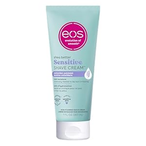 eos Shea Better Sensitive Shaving Cream for Women, Unscented, 24-Hour Hydration, Made with Colloidal Oatmeal and Shea Butter, 207ml