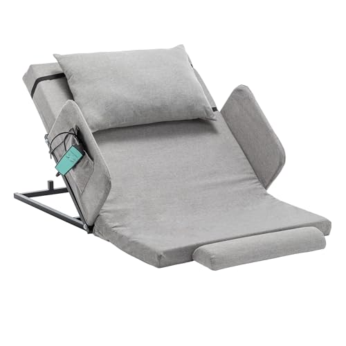 Electric Lifting Backrest for Bed, 4-68° Adjustable Lifting Bed Backrest with Removable Rails for Sleeping Reading Relaxing, Adjustable Assisted Wake-up Device for Elderly Pregnancy Patients Handicap