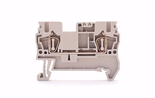 Dinkle AK2.5 DIN Rail Terminal Block Spring Type UL 600V 12-30AWG 20A, Pack of 100