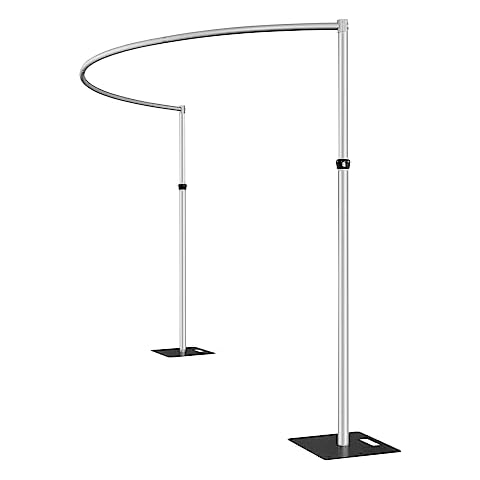Hecis Pipe and Drape Curved Backdrop Stand, 6-10' Tall x 10' Wide Adjustable Curved Backdrop Kit for Event， Party, Trade Shows and Wedding Decor… Cover