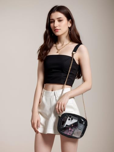 Image of TOBVZOO Clear Bag Stadium Approved, Crossbody Transparent Bag for Concerts Sports Events, Purses for Men & Women