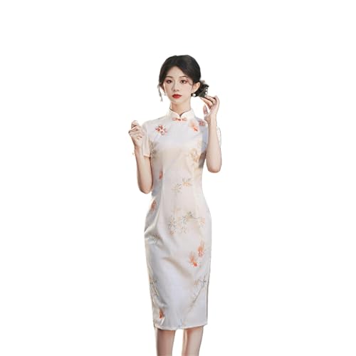 Robe d'été ajustée cheongsam pour femme style chic décontracté