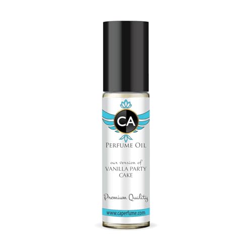 CA Perfume Originals Vanilla Party Cake Unisex Fragrance Oil Gourmand Scent Long Lasting Perfumes for Women &amp; Men Travel Size TSA Ready Mini Parfum Body Oil Roll-on 0.33 Fl Oz 10ml