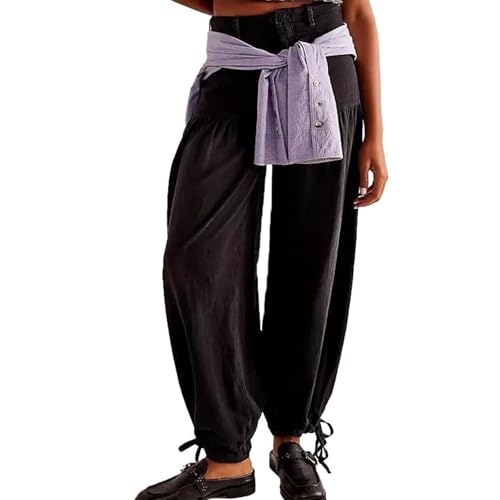 Tube Jeans Ruffle,Women's Casual Loose Fitting Mid Waist Tube Shaped Jeans,Casual Loose Wide Leg Jeans