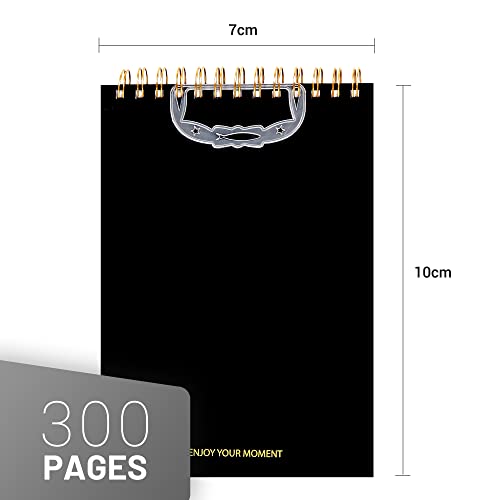 Yoment Top Spiral Notebooks Durable Large Bullet Lined Journal 300 Lined Pages For Note Taking 7"X10" College Ruled Waterproof Cover Notepad Spiral Notebook Left-Handed Notebooks For Work School Office Business,Black #TOP6