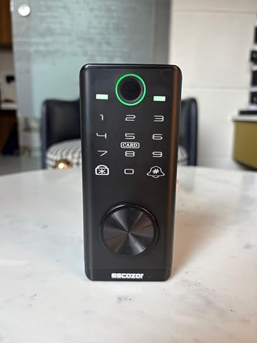 Image of Escozor DL01 Smart Deadlock Digital Keyless Fingerprint Lock for Safety Door,Bedroom & Office with Password,Smart Card,Mechanical Keys & WiFi Smart Life Mobile App Control