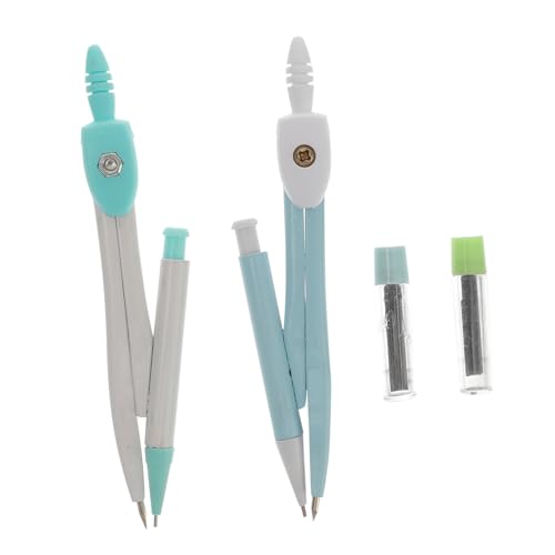 Sewroro 4 Compases de Dibujo Profesional para Geometría y Diseño con Recambio Resistente y Colores Azul y Verde Herramienta Escolar Duradera para Estudiantes