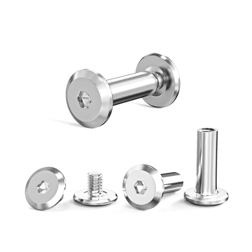 ORTAVA 30 tornillos de conexión M3 x 12 mm (30 tornillos para muebles, 30 tornillos de casquillo), acero inoxidable A2 V2A, conectores de muebles, armarios, tablas de madera