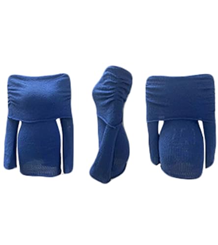 Unybwonn Women's Off Shoulder Mini Short Dress Bodycon Long Sleeve Crochet Sexy Going Out Mesh Elegant Sweater Dresses Blue