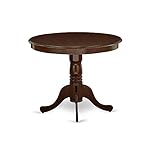 East West Furniture ANNO5-MAH-W 5 Piece Dining Set Includes a Round Dining Room Table with Pedestal and 4 Wood Seat Chairs, 36x36 Inch, Mahogany - Image 4