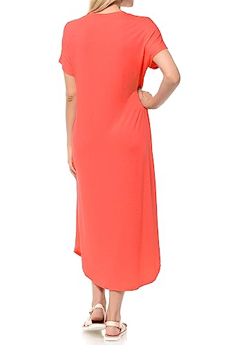 Image of iconic luxe Women's A Line Short Sleeve T Shirt Midi Dress Summer Casual