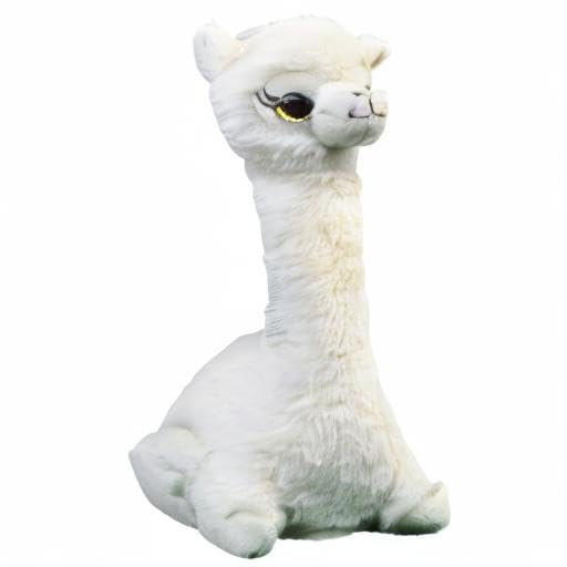 Kögler 76508 - Labertier Lama Sandy, ca. 30 cm groß, nachsprechendes Plüschtier mit Wiedergabefunktion, plappert alles witzig nach und bewegt sich, batteriebetrieben, Weiß