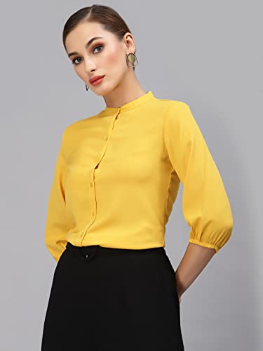 Image of Style Quotient Women Solid Lilac Polyester Formal Shirt