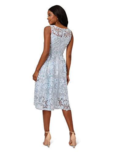Adrianna Papell Women's 3D Lace Midi Fit and Flare2