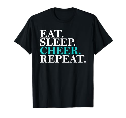 Eat Sleep Cheer Repeat Funny Cheerleading Camiseta Camiseta