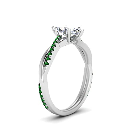 Image of 55Carat Choose Your Gemstone Dainty Infinity Twist Diamond CZ Ring Sterling Silver Marquise Shape Engagement Rings Everyday Jewelry Wedding Jewelry Handmade Gifts for Wife US Size 4 to 12