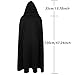 L'VOW Medieval Black Cloak with Hood Renaissance Hooded Cape - Women Men Halloween Assassin Creed Ninjia Cosplay Costume