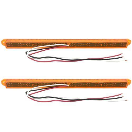 12" 14 LED Light Strip Amber/Amber Compatible with Kenworth Compatible with Peterbilt Compatible with Freightliner Fits Western Star Fits Mack Truck Headlight Bezels - Pair by NIUPARTS - Used condition - Image 2