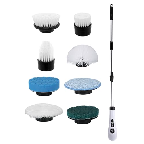 Cepillo para Limpiar Azulejos | Cepillo Limpiador para Duchas 9 en 1 - Accesorio Antideslizante para Plumero Pulidor Raspador Multiusos para Fregadero Pared Coche Bañera Garaje Casa Exterior Puerta