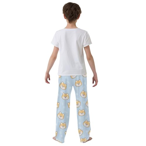 Boys' Pants Dogs Shiba Inu Faces Cute Long Bottoms Jogger Pants Elastic Waist Trousers with Pockets S-XL3