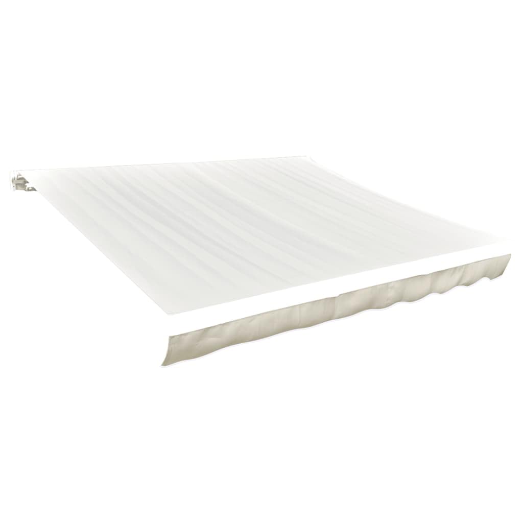 ksxnkhk Cream canvas awning fabric 450 x 300 cm, UV and sun protection for patio, veranda, garden, replacement part with valance