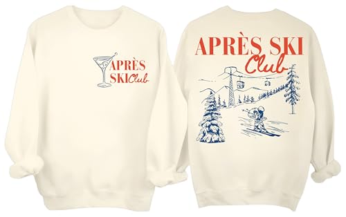A AHHYESS Ski Hoodie Apres Ski Sweatshirt Skiing Sweater Skiing Sweatshirts for Women Men Winter Sports Skiers Hoodie
