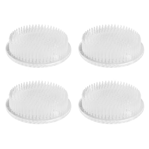 Ldirect 4 Stück Blumen Frosch Rund Kunststoff Blumenarrangement Halterung Ikebana Kenzan für Arrangements, Größe 7cm Blumensteckiggel (Durchsichtig)