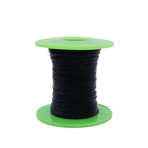5-20M PTFE Silver Plated Copper Wire | 25-34AWG Ultra Fine Micro Litz Line for Electrical DIY, AFR250 Rated(Black,20M_27AWG-(0.1MM2))