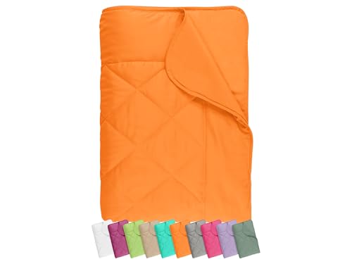Medisan – Edredón de microfibra suave – Tamaño aprox. 135 cm x 200 cm – Versátil – Disponible en 6 colores – Con certificado öko-Tex Standard 100, naranja, 135 x 200 cm