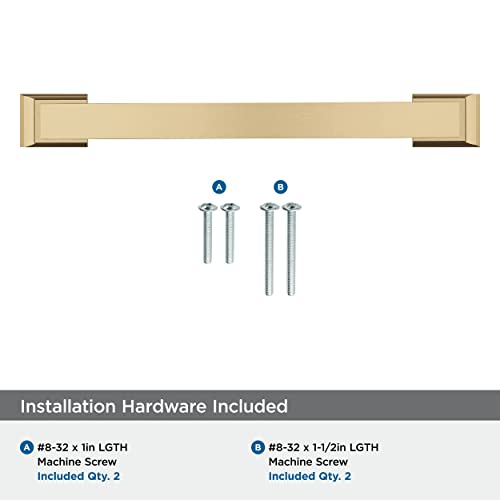 Image of Amerock | Cabinet Pull | Champagne Bronze | 6-5 /16 in (160 mm) Center-to-Center Drawer Pull | Candler | Kitchen and Bath Hardware | Furniture Hardware