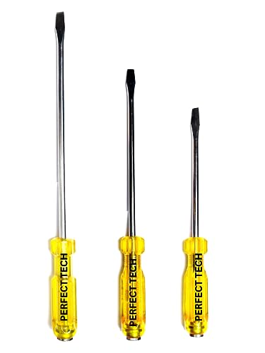 PERFECT TECH Striking Screw Driver Set (Flate) | Screwdriver Kit | Striking Screwdriver Set Heavy Duty | Screwdriver Machine (Yellow) (6 & 8 & 10) (B0CGTVBLJX) Amazon Price History, Amazon Price Tracker