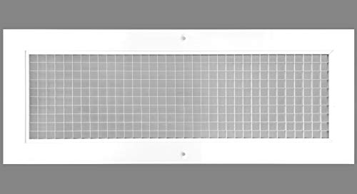 Image of 6 inch x 20 inch or 20 inch x 6 inch Cube Core Eggcrate Return Air Grille - Aluminum Rust Proof - HVAC Vent Duct Cover - White [Outer Dimensions: 7.75 inch x 21.75 inch]