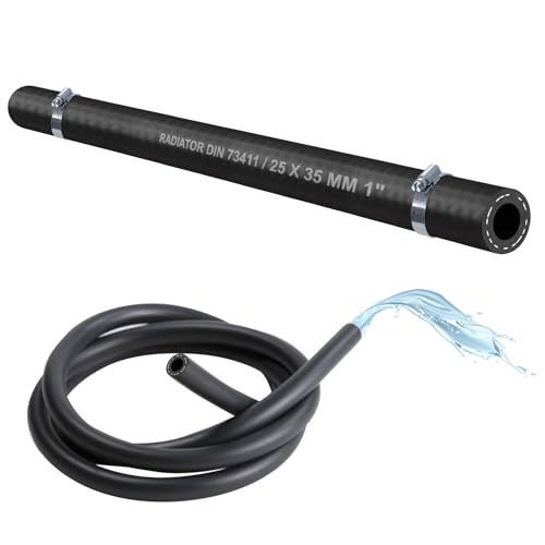 Tuyau en caoutchouc EPDM (25 mm) - 1 m - Pour radiateur, eau chaude - De -40 à +120 °C - DIN 73411 (2 colliers de serrage W2 DIN3017) (25 x 35 mm 1
