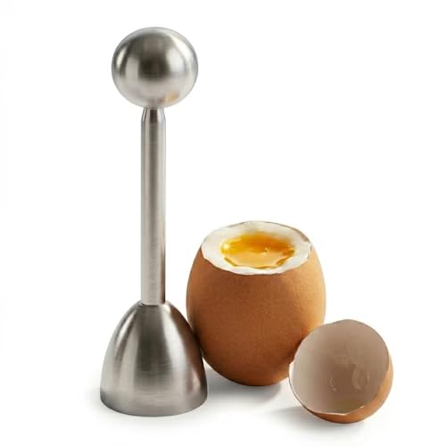 Egg Topper Cutter Shell Remover Stainless Steel Boiled Egg Cracker and Peeler Manual Soft Hard Boiled Egg Shell Separator Durable Breakfast Kitchen Gadget for Home Hotel Restaurant (1 PCS)