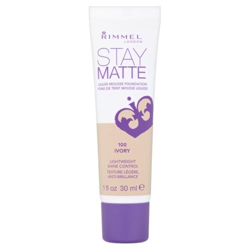Rimmel London Stay Matte Liquid Mousse – 091 Light Ivory – Foundation, Lightweight, Shine Control, Oil-Free, 1oz