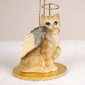 Eyedeal Figurines CAT RED Ginger Tabby Short Hair Miniature Angel Christmas Ornament New Resin CTA04