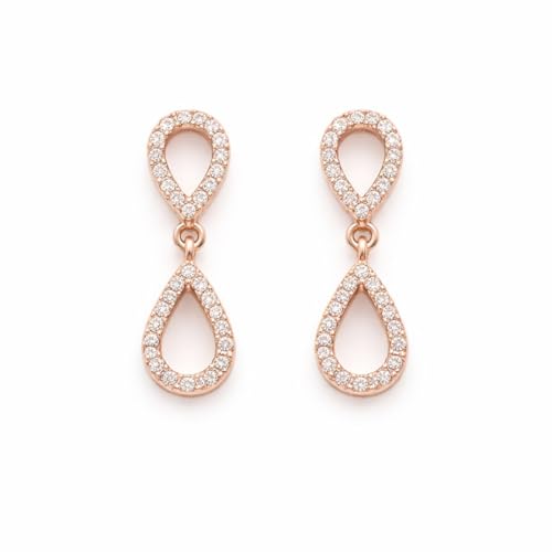 Image of Nilu's Collection Rose Gold Plated Necklace Set With Matching Earrrings For Women And Girls | Anti-Tarnish | Anti-Allergy| Anniversary Gift |Gifting