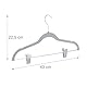 Relaxdays, grau Samtbügel mit Clips 12er Set, 360° drehbarer Haken, Hosenbügel, rutschfeste Hemdenbügel, 43 cm breit, 10024379_111