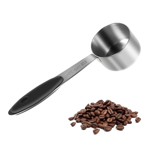 Wjelet Cuillère doseuse à café en acier inoxydable avec longue poignée pour café, thé, cacao, épices, liquides et ingrédients en poudre 30 ml