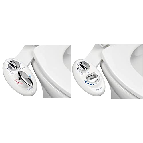 LUXE Bidet NEO 320 - Self Cleaning Dual Nozzle - Hot and Cold Water Non-Electric Bidet Toilet Attachment& NEO 120 - Self Cleaning Nozzle - Fresh Water Non-Electric Bidet Toilet Attachment
