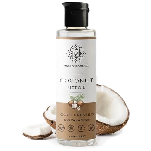 Image of Coconut MCT Oil 200ml | Odorless & Colorless, Non-Comedogenic, Lightweight | Skin & Hair Care, Baby Massage 100% Pure & Natural