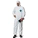 Tyvek 1428 XXL TY127 Elastic Wrist, Ankle & Hood Coverall, White 2XL