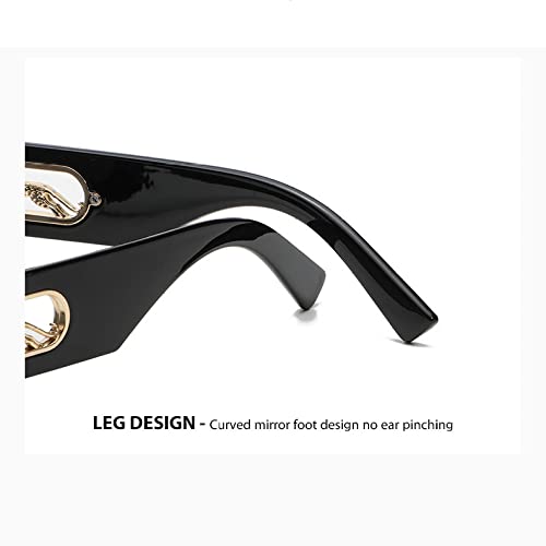 Lunettes de soleil rectangle femmes hommes designer punk léopard UV400 shades