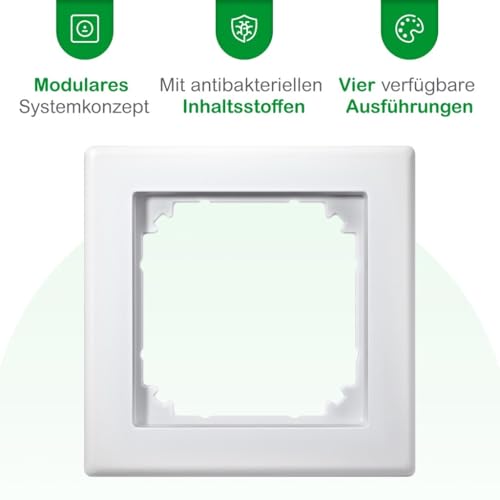 Schneider Electric Merten M-Smart-Rahmen für Steckdosen und Schalter, 1-fach, polarweiss, Artikelnummer 484119
