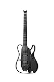 DONNER HUSH X LIVE Chitarra Elettrica con Altoparlante Rimovibile, Chitarra da Viaggio Headless con Modellazione Amp ed Effetti Integrati, Kit per lo Studio con Bluetooth e Gig Bag, Nero