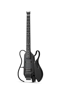 [Play Anywhere with Detachable Speaker] - Portable headless electric guitar with a quick-install detachable speaker for instant play anywhere—no amp needed. The speaker works with other electric guitars, and the guitar supports external speakers and ...