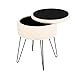 OHS Boucle Cream Footstool, Storage Vanity Chairs for Dressing Table Bedroom Living Room Hairpin Legs Ottoman Stool Decorative Padded Teddy Fleece Pouffe Foot Stools