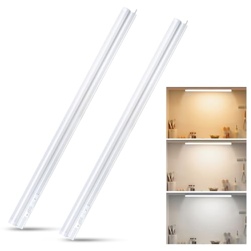 Aigostar LED Sottopensile Cucina con Interruttore 9W CCT 990LM Barra LED Sottopensile IP20 230V, 3000K/4000K/6500K, Adatto a cucina, armadio, scaffali. 572 * 34 * 23mm, 2 pcs