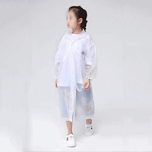 Fashion EVA Children White Raincoat Thickened Waterproof Rain Coat Kids Clear Transparent Tour Waterproof Rainwear Suit3