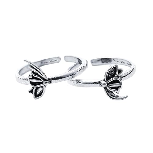 925 Silver Glossy Finished Butterfly Toe Ring | Bichhiya | Chutki for Girls & Women - 2.75 Grams-image-42